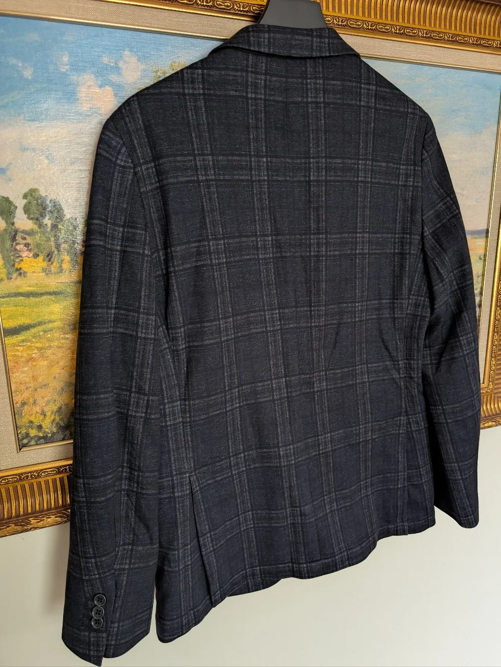 Original Penguin Men's Navy Plaid Sport Coat - 40R